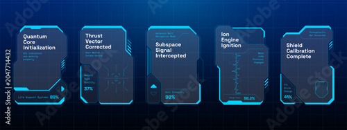 Bild auf Leinwand Cyberpunk HUD game interface frame template