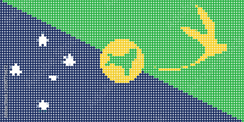 Εκτύπωση καμβά Flag of Christmas Island pixel art of dots