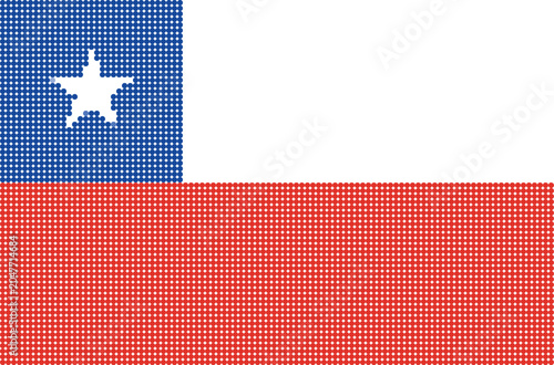 Konstfotografi Flag of Chile pixel art of dots