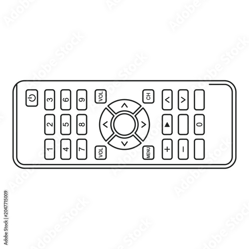 Line art illustration of a television remote control vactor file