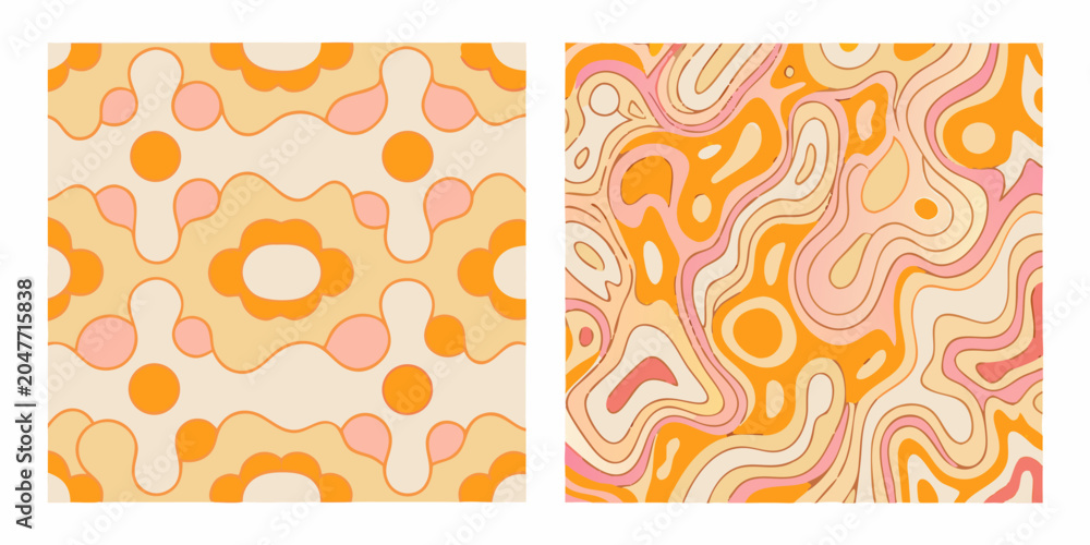 Obraz premium abstract organic shapes vector pattern groovy liquid
