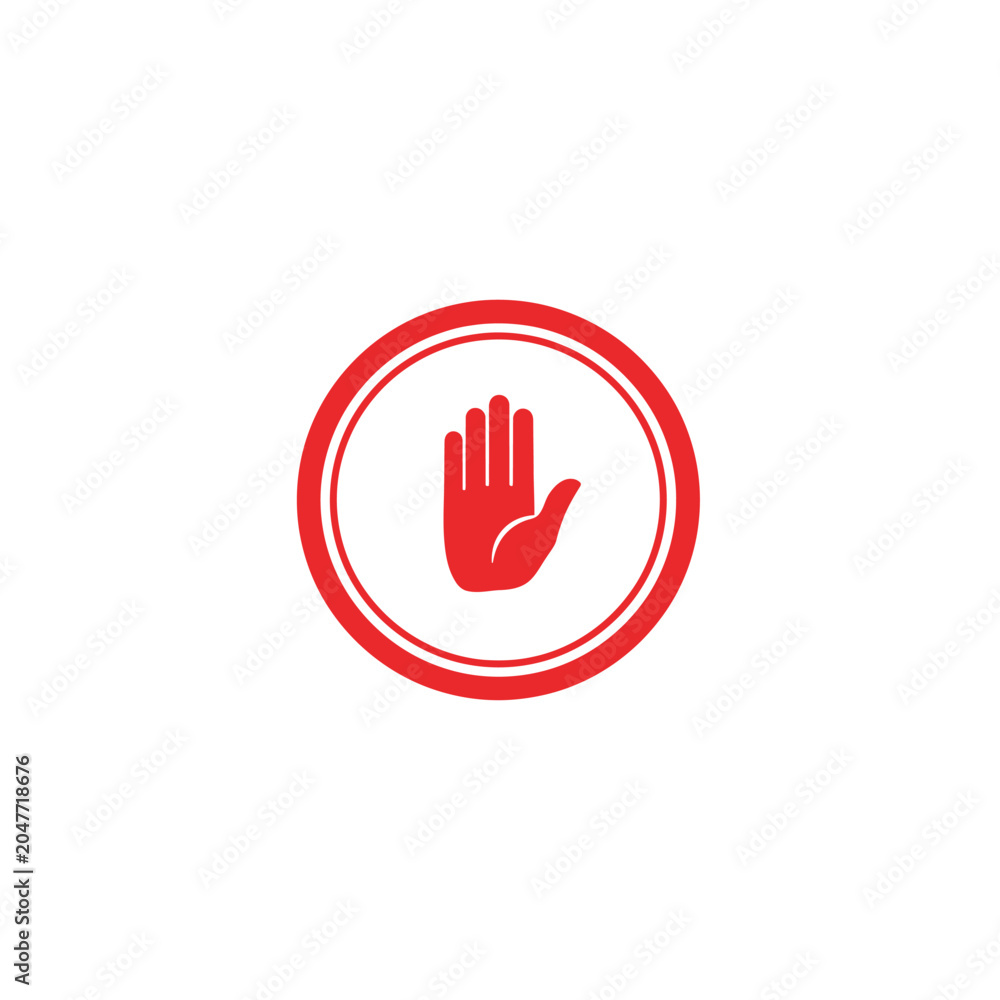 Fototapeta premium Stop hand gesture sign for public prohibition.