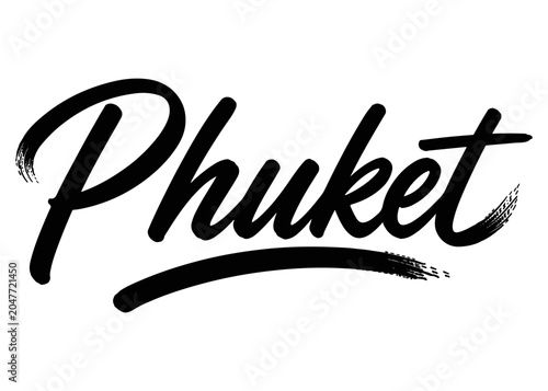 Phuket city name. Vector city name brush on a white background