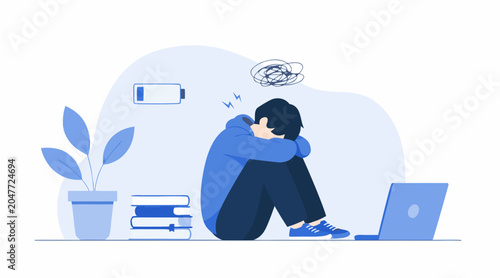 Struggling Student Overwhelmed by Online Learning Challenges
