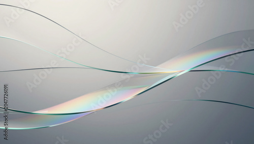 Translucent Prismatic Glass Ribbons Abstract Wallpaper