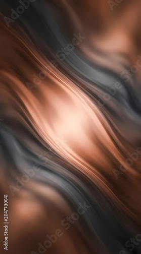 Abstract Copper and Dark Grey Flowing Waves Background