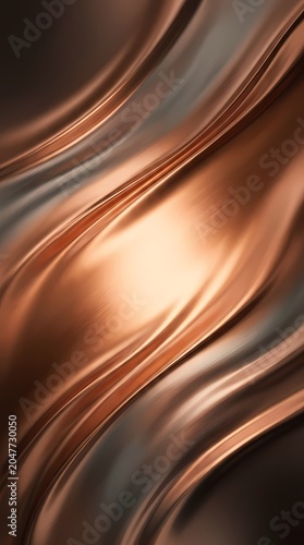 Abstract Copper Silk Fabric Waves Background