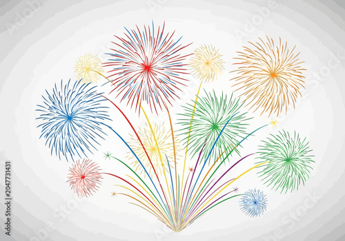 Canvas-taulu Colorful fireworks exploding in air.