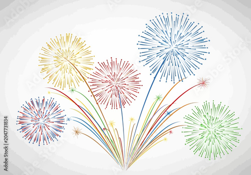 Konstfotografi Colorful Fireworks Explosions in Air.