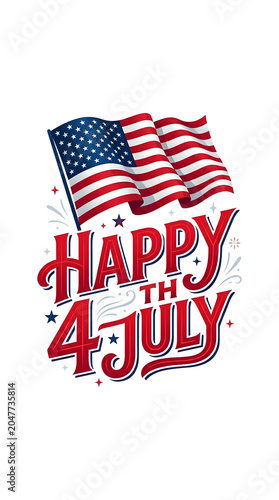 4th of July, Independence Day, American Flag, Patriotic, Holiday Greeting