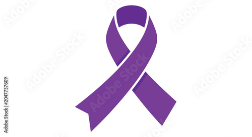 Purple awareness ribbon symbol