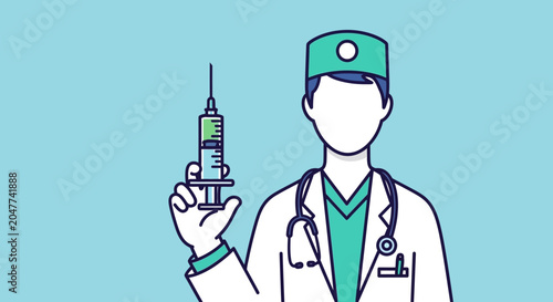Medical professional holding a syringe.