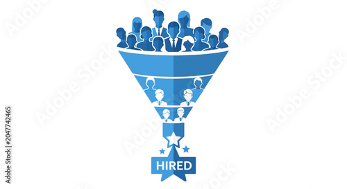 Business Recruitment Funnel Infographic for Talent Acquisition and Human Resources Candidate Selection Process