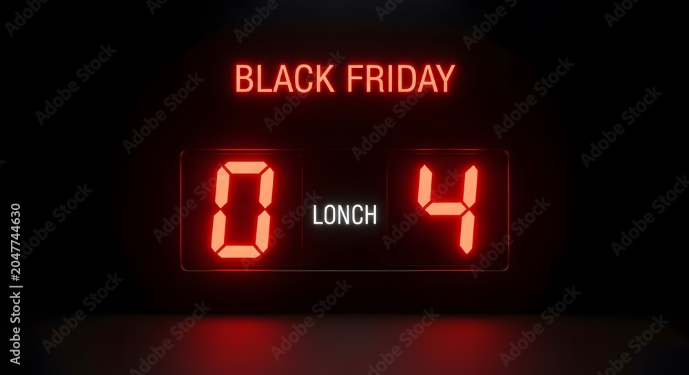 Fototapeta premium Black friday countdown timer 04 days remaining promotional graphic