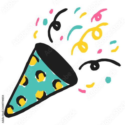 Hand Drawn confetti birthday Vector Illustration