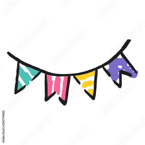 Hand Drawn happy birthday ribbon Vector