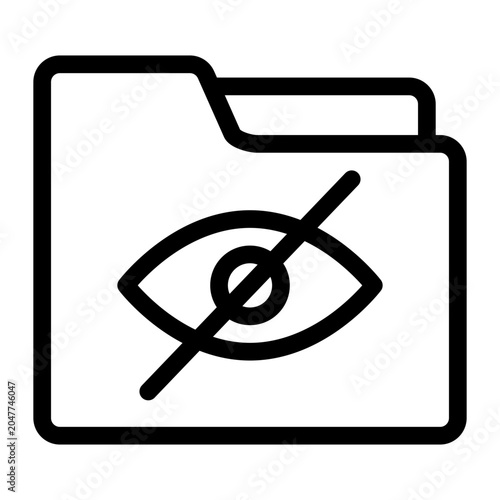 hidden folder line icon. privacy document outline vector

