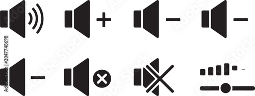 Foto Volume control speaker icons for audio settings and sound management systems
