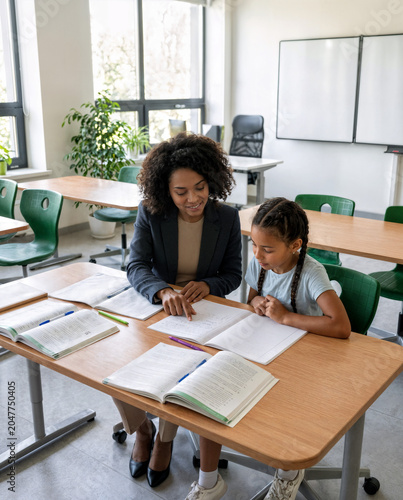 Teacher Assisting Student During Individual Learning Session
