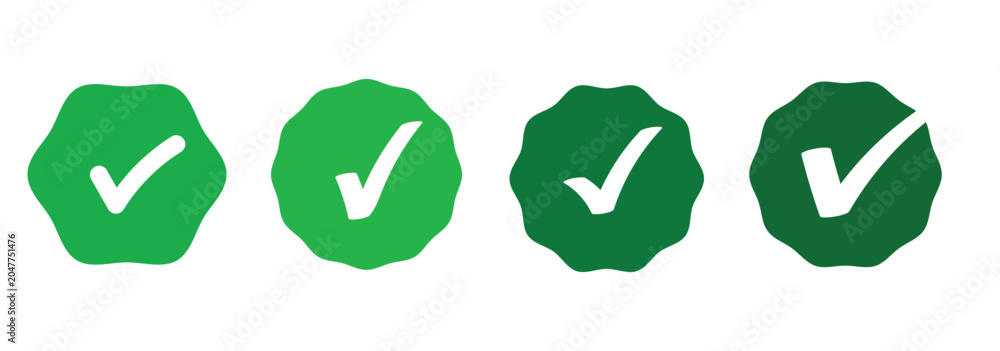 Obraz premium Checkmark icon. Verified checkmark icon set. Vector illustration