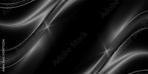 Fotografija black and gold luxury background with dynamic wave composition