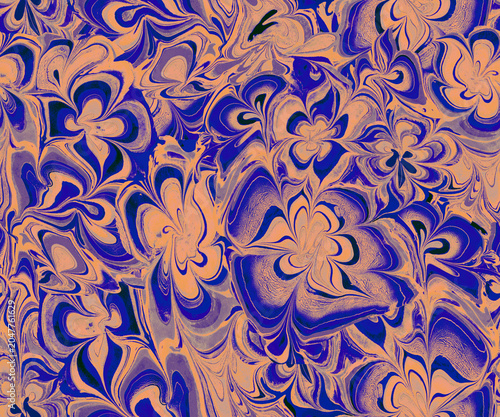 Wavy flowers Wavy flowers in fluid art style abstract seamless pattern in caramel colors. Perfect for textile, package, packaging, posters, wall decor, wallpaper, fabric. Contemporary Liquid Art.