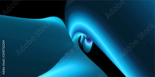 Valokuva An abstract blue digital background features glowing light rays, dynamic motion,