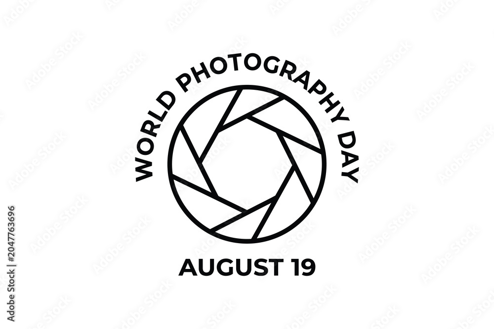 Fototapeta premium World photography day logo august 19
