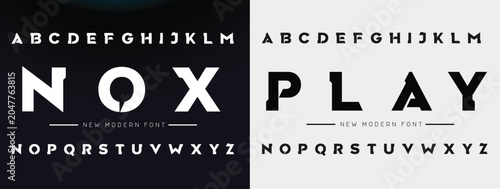 Photos NOX PLAY Future modern italic alphabet font