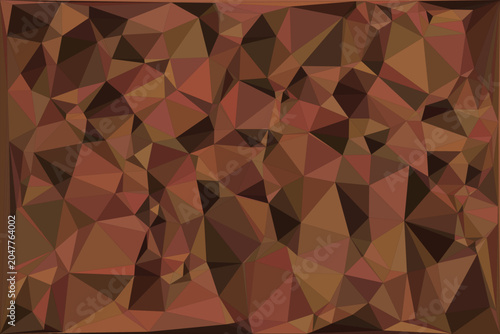 Tableau sur toile Rustic brown geometric triangle wallpaper with earth tone low poly shapes background