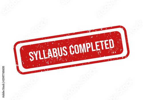 Photos Red completed stamp with syllabus text