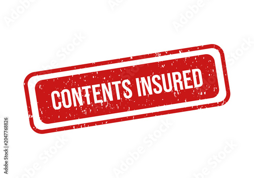 Schilderij op canvas Red contents insured stamp seal on transparent background
