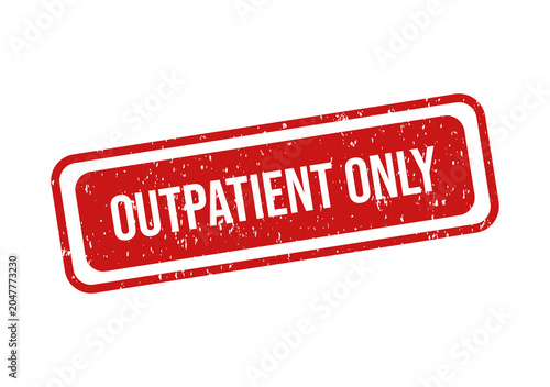 Foto Red outpatient only medical stamp seal vector