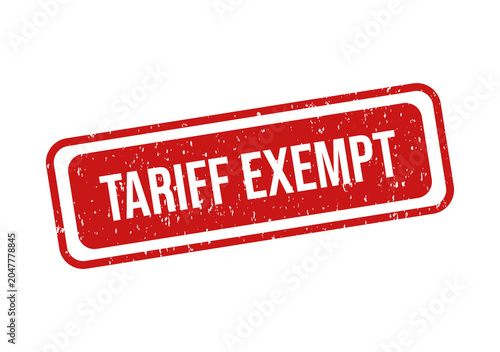 Canvas-taulu Red tariff exempt stamp with bold white text
