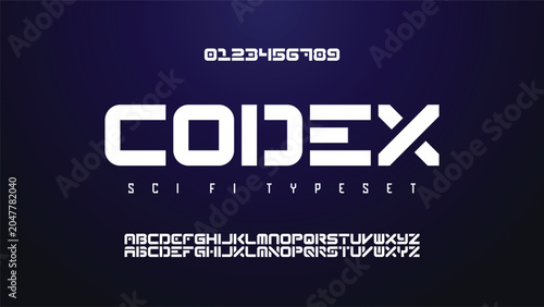 Fotografie CODEX Future modern italic alphabet font