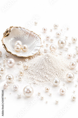 pearl powder on a white background