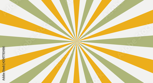 Tableau sur toile Colorful sunburst pattern with yellow green and white rays diverging from center