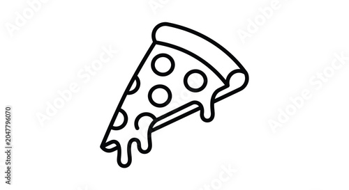 pizza slice line art on white background