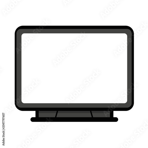 Foto Modern flatscreen computer monitor with blank white display.