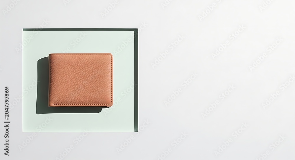 Fototapeta premium Single terracotta brick resting on white surface against plain light background