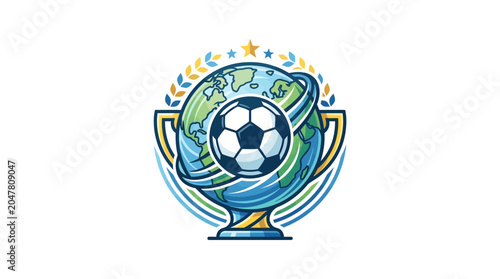 Soccer Trophy Cup Award Symbol.