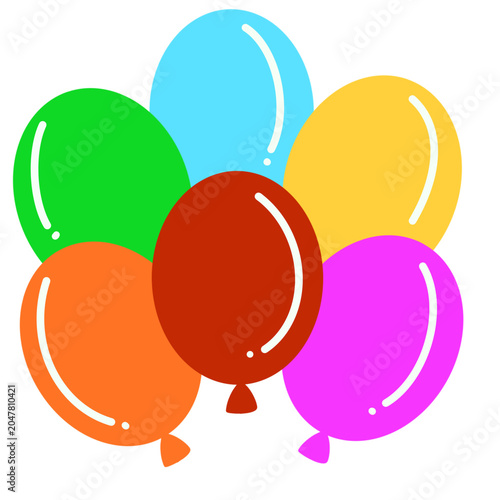 balloons clipart illustration for small children’s games	
and birthday parties.