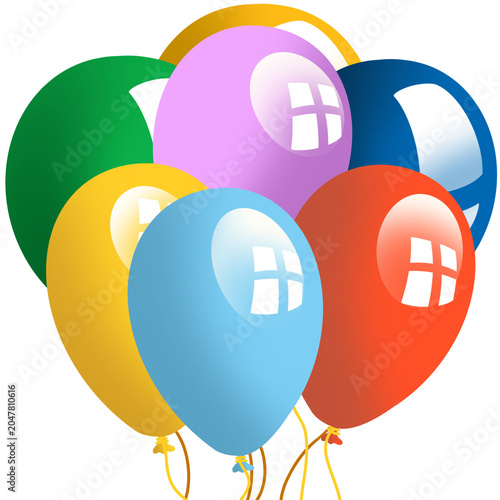 balloons clipart illustration for small children’s games	
and birthday parties.