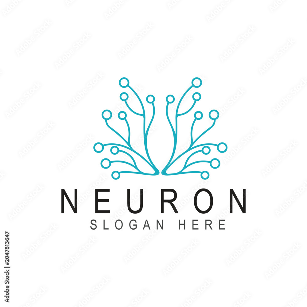 Obraz premium Neuron logo design template flat vector