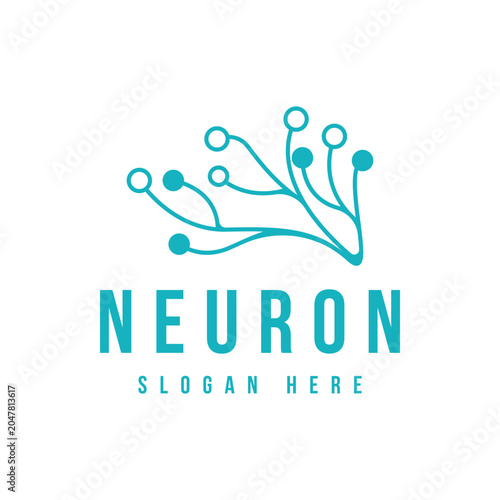 Neuron logo design template flat vector
