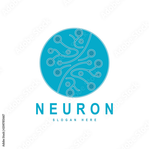Neuron logo design template flat vector