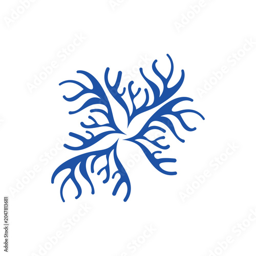 Neuron logo design template flat vector