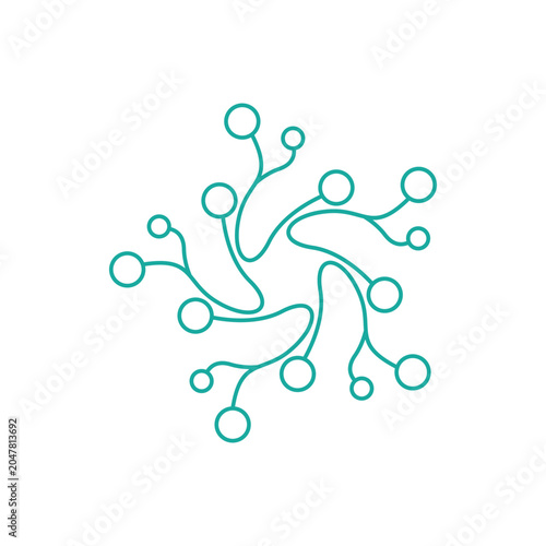 Neuron logo design template flat vector