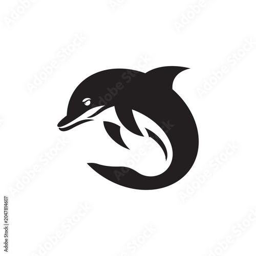 Jumping dolphinp logo design