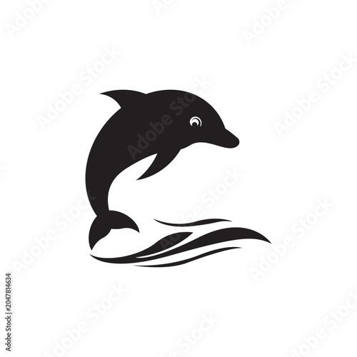 Jumping dolphinp logo design